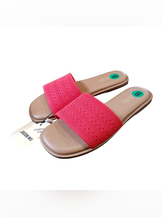 Jason Wu Shoes - Jason Wu Coral Pink Stretch Casual Slide Sandals Women's Size 8 NWT